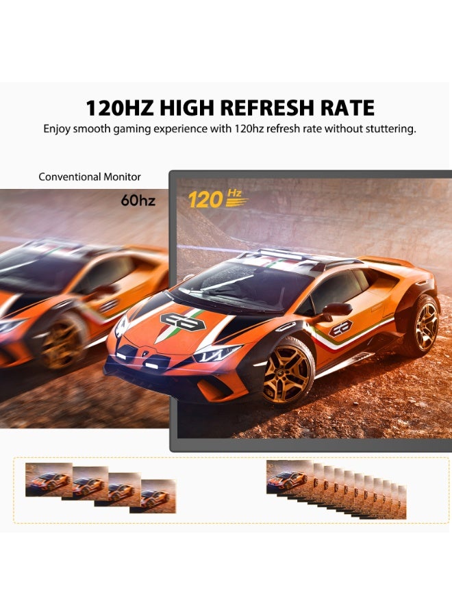 EVICIV 18.5 Inch Ultra-Thin Portable Monitor 120 Hz, 1920*1080 FHD IPS Dual Speakers, Includes protective cover External Display for Laptop, PC, MacBook, Phone, Xbox, PS4/PS5 - Image 3